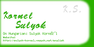 kornel sulyok business card